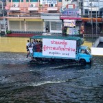 Truck for helping flood victims